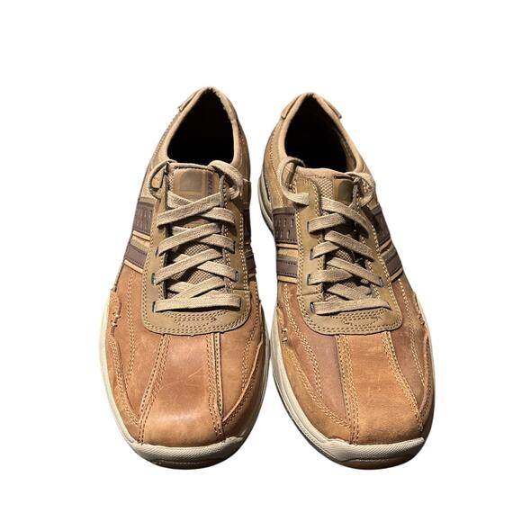 Skechers classic fit air cooled memory foam brown lace up shoes mens 8.5 - Picture 2 of 7